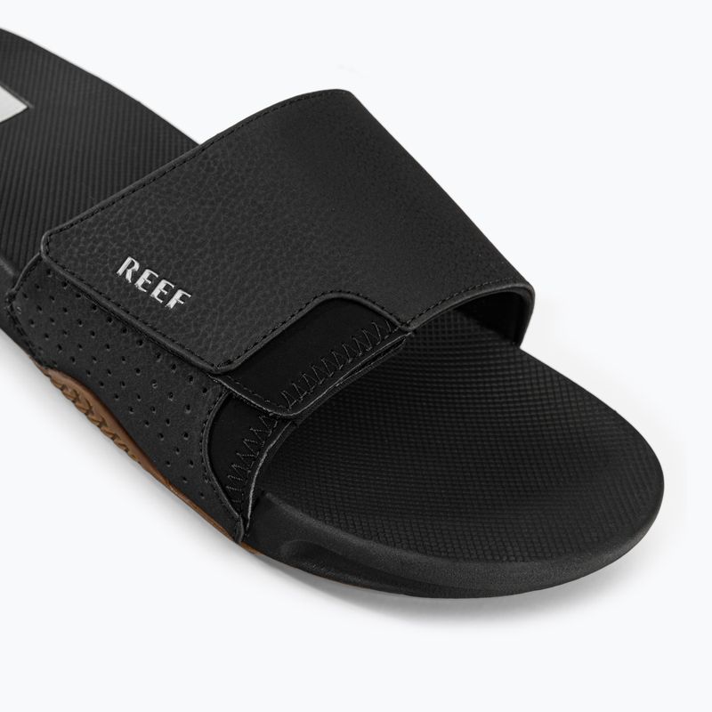 REEF Fanning Slide nero/argento infradito da uomo 7