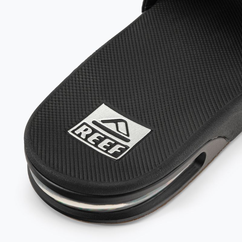 REEF Fanning Slide nero/argento infradito da uomo 8