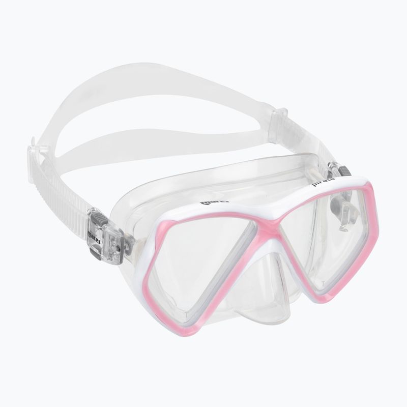 Maschera subacquea Mares Pirate trasparente/rosa per bambini