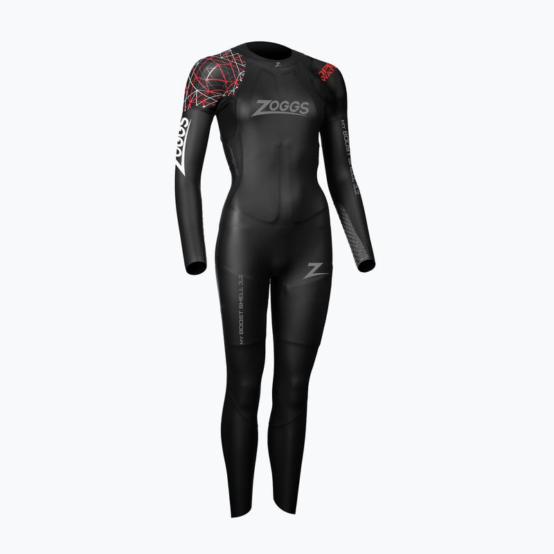Schiuma da nuoto da donna Zoggs Ow Myboost Shell Fs 3,2 mm nero/rosso
