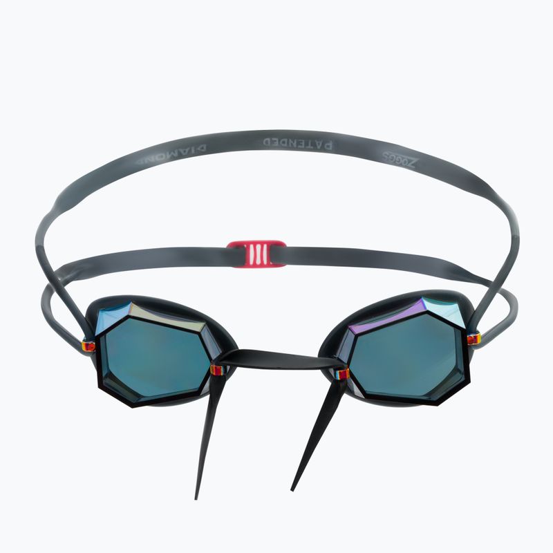 Occhiali da nuoto Zoggs Diamond Titanium grigio/nero/rosso specchio 2