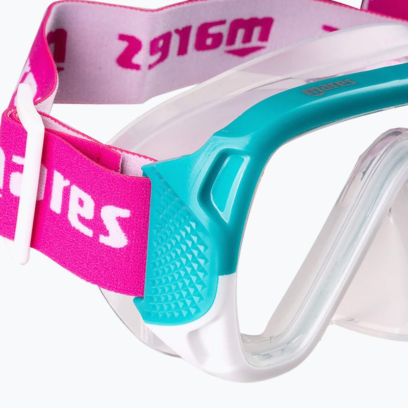 Maschera subacquea Mares Keewee Junior per bambini aqua / bianco / trasparente 2