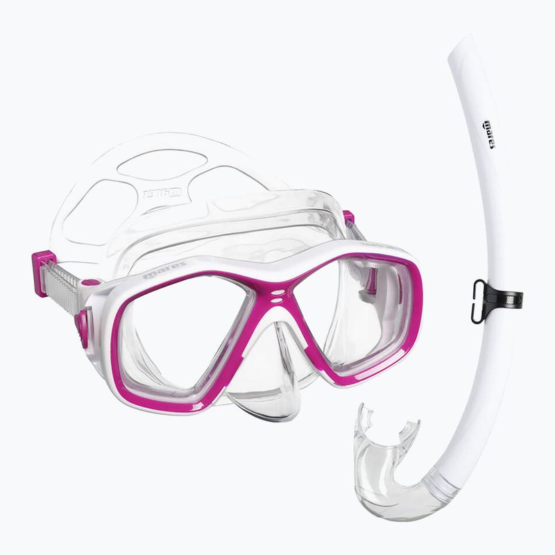Set per snorkeling per bambini Mares Tapu Jr pink/white/clear