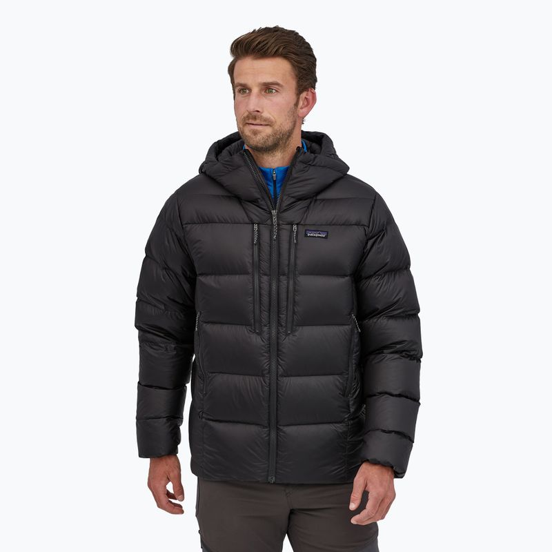 Felpa con cappuccio da uomo Patagonia Fitz Roy Down Hoody nero