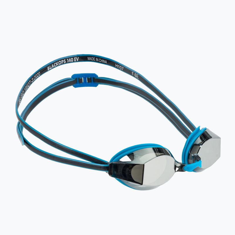 Occhiali da nuoto TYR per bambini Blackops 140 Ev Racing Mirrored argento/blu/nero