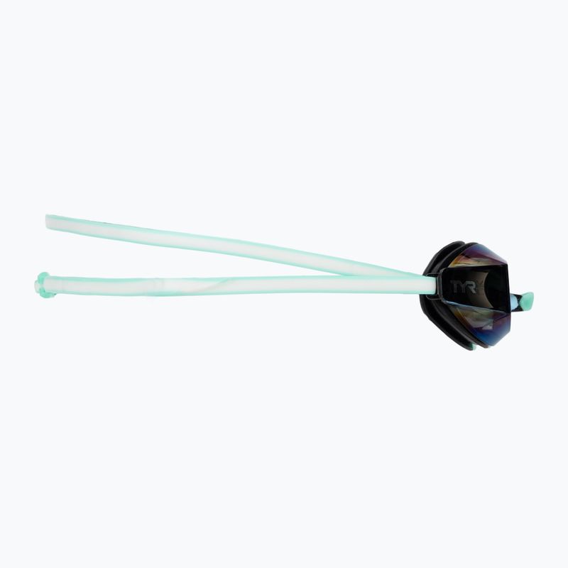 Occhiali da nuoto da donna TYR Blackops 140 Ev Racing Mirrored oro/ menta/ bianco 3