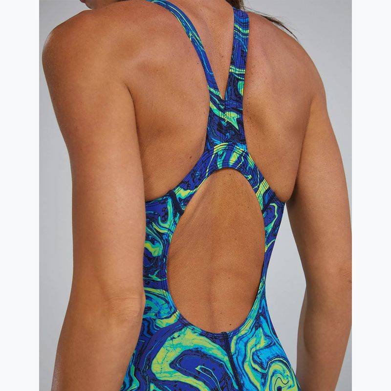 Costume da bagno intero donna TYR Thresher Open Back Hyperblitz blue/green 6