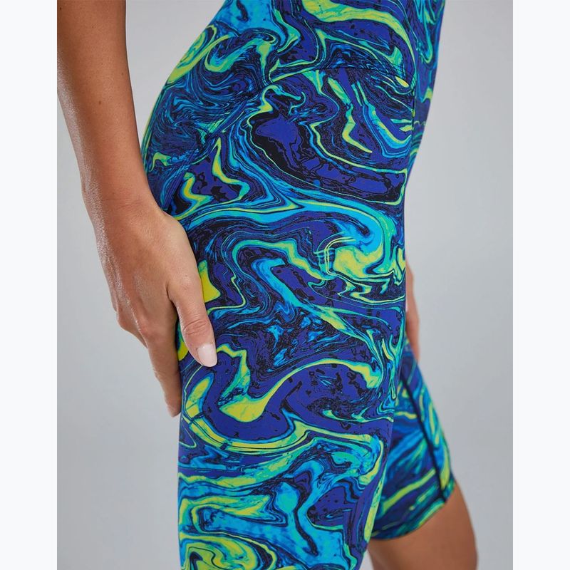 Costume da bagno intero donna TYR Thresher Open Back Hyperblitz blue/green 8