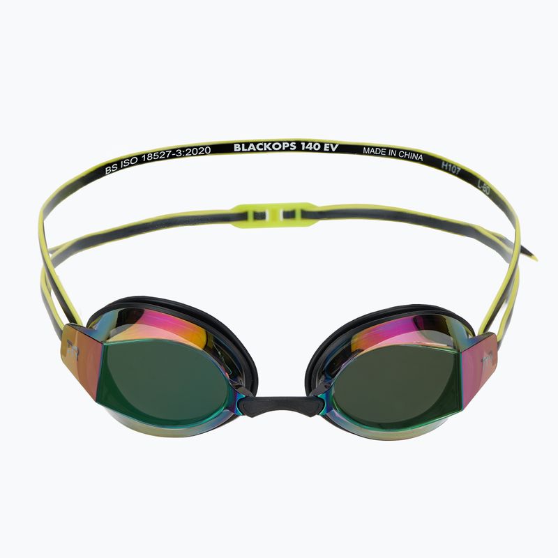 Occhiali da nuoto TYR Blackops 140 Ev Racing Mirrored verde fluo/nero 2