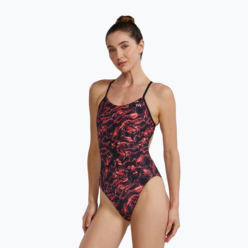 Costume intero da donna TYR Durafast Elite Energy Cutoutfit rosso 4