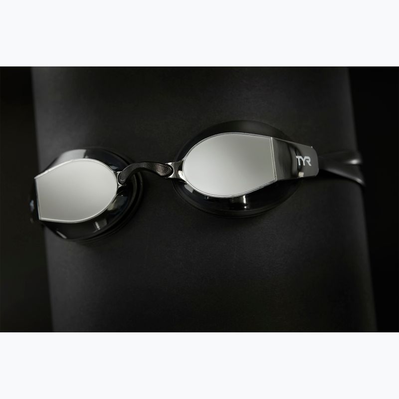 Occhiali da nuoto TYR Blackops 140 Ev Racing Mirrored argento/nero/nero 5