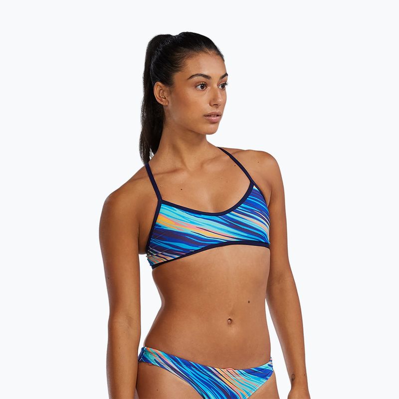 Top del costume da bagno TYR Riptidal Trinity verde acqua/arancio 4