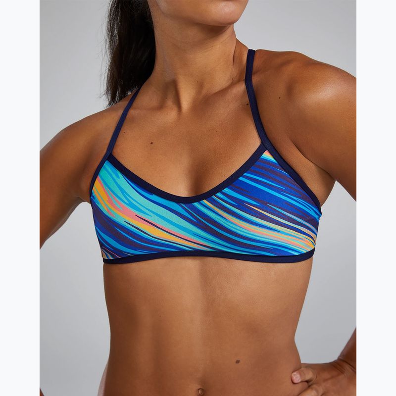 Top del costume da bagno TYR Riptidal Trinity verde acqua/arancio 5