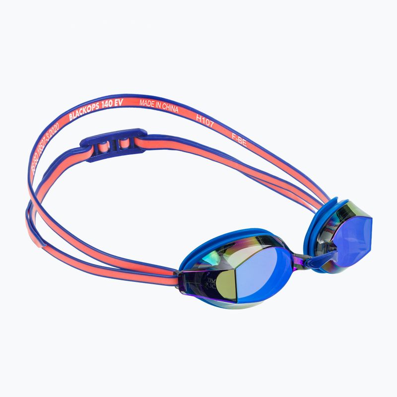 Occhialini da nuoto donna TYR Blackops 140 Ev Racing Specchiati blu/corallo