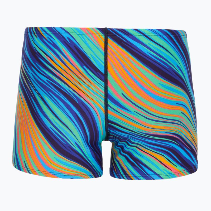 Boxer nuoto uomo TYR Durafast Elite Riptidal Square Leg teal/arancio 2