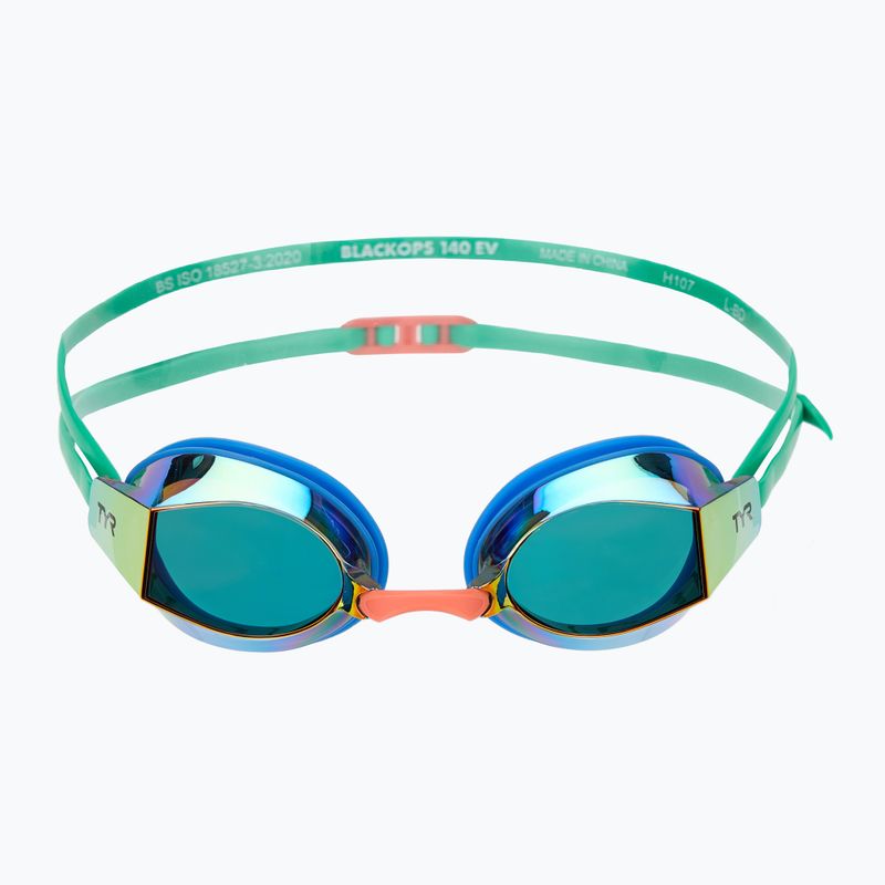 Occhiali da nuoto TYR Blackops 140 Ev Racing Mirrored blu/verde 2