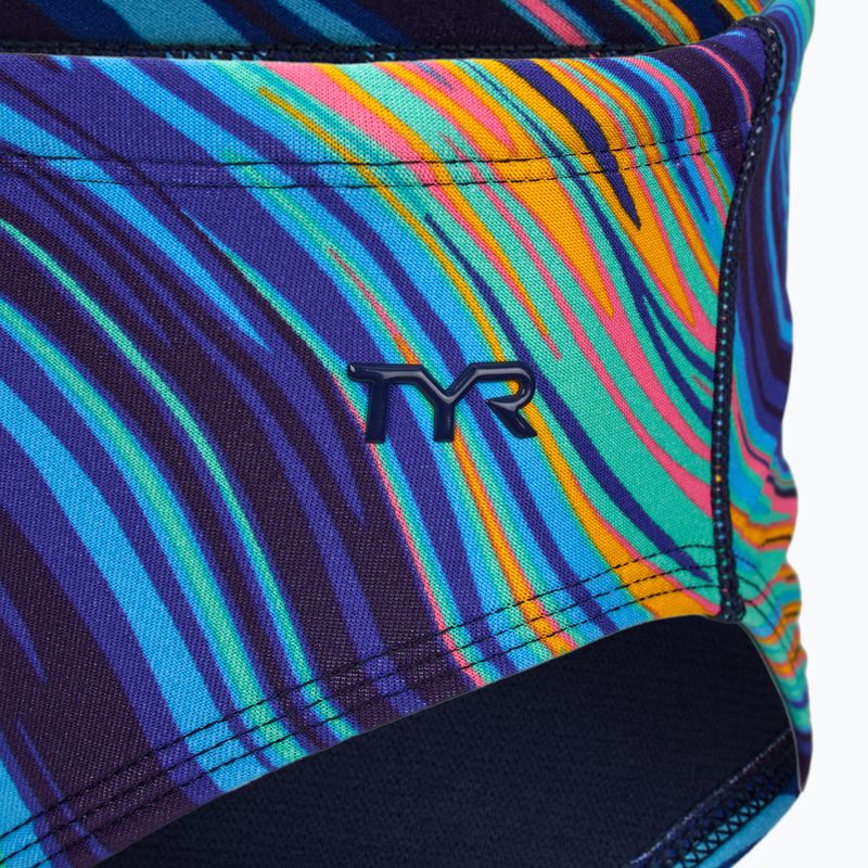 Slip da nuoto da uomo TYR Durafast Elite Riptidal Briefs verde acqua/arancio 3