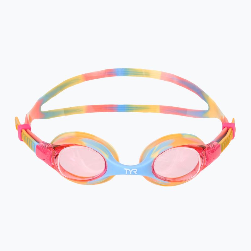 Occhialini da nuoto TYR Swimple Tie Dye Non-Mirrored rosa/arancio/giallo per bambini 2