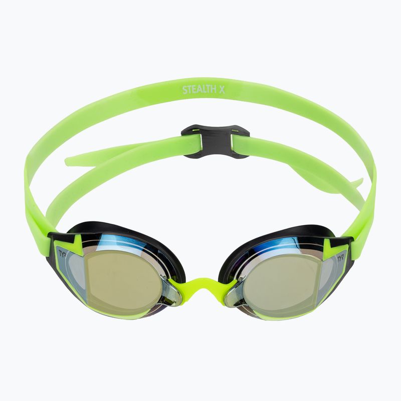 Occhiali da nuoto TYR Stealth-X Performance Mirrored electro lime 2