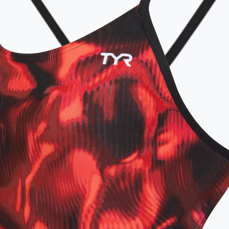 Costume da nuoto intero donna TYR Durafast Elite Waveform Cutoutfit red 3