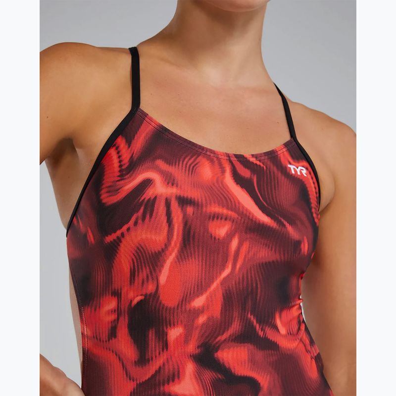 Costume da nuoto intero donna TYR Durafast Elite Waveform Cutoutfit red 7