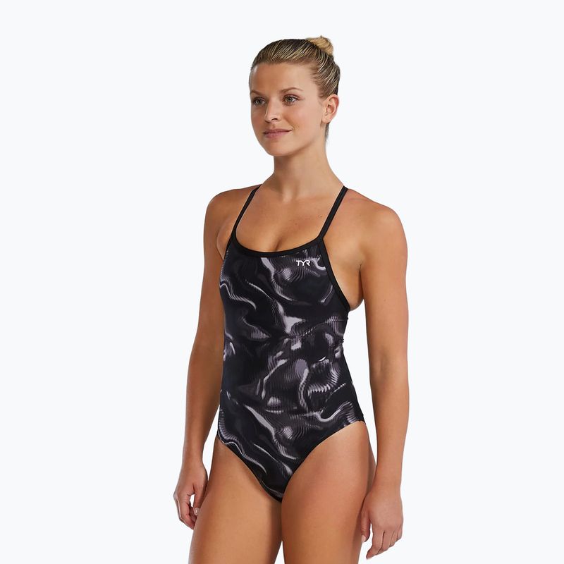 Costume da bagno intero donna TYR Durafast Elite Waveform Diamondfit titanium 6