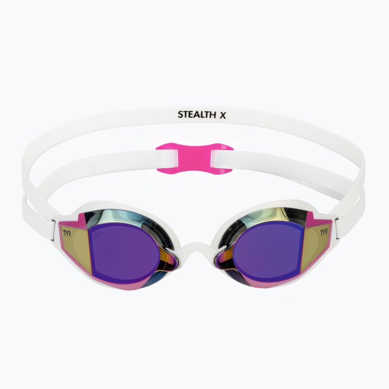 Occhialini da nuoto TYR Stealth-X Performance Mirrored pink/white 2