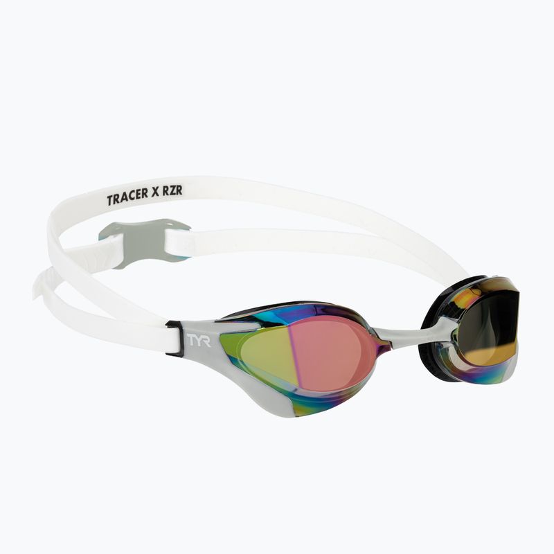 Occhialini da nuoto TYR Tracer-X RZR Mirrored white/grey