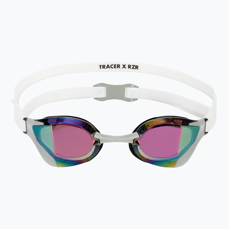 Occhialini da nuoto TYR Tracer-X RZR Mirrored white/grey 2