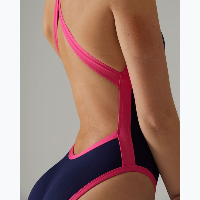 Costume da nuoto intero da donna TYR Durafast Elite Wide Strap Openbackfit navy/pink 8