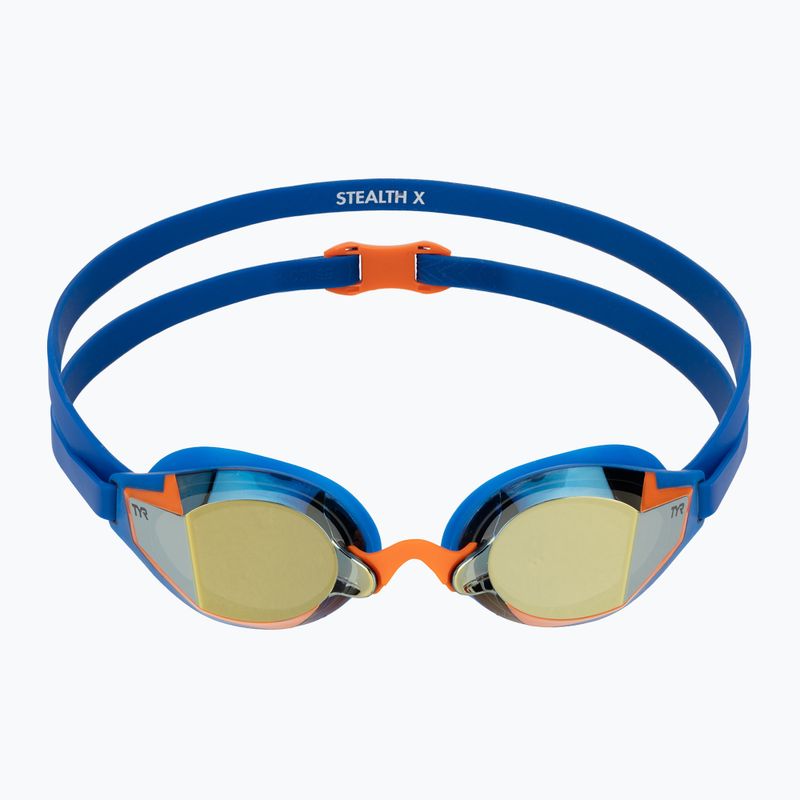 Occhialini da nuoto TYR Stealth-X Performance Mirrored navy/gold 2