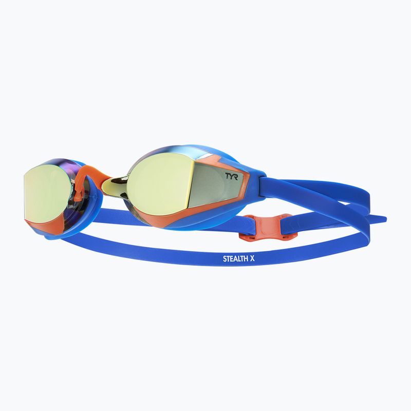Occhialini da nuoto TYR Stealth-X Performance Mirrored navy/gold