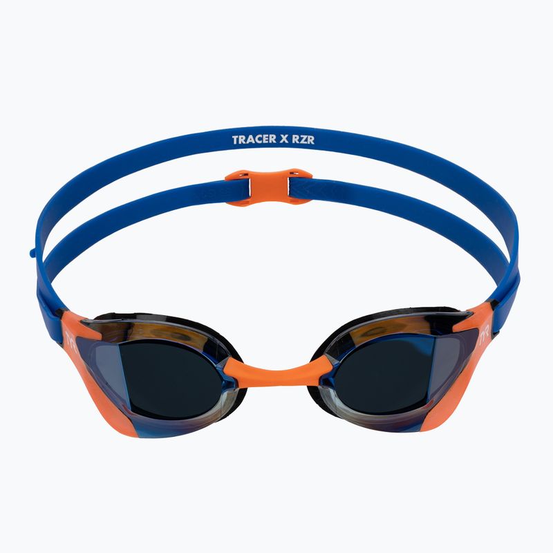Occhialini da nuoto TYR Tracer-X RZR Mirrored blue/orange 2