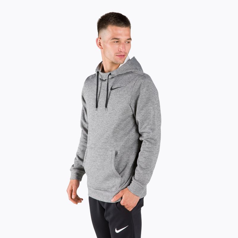 Felpa con cappuccio Nike Therma da uomo, grigio scuro, erica/nero