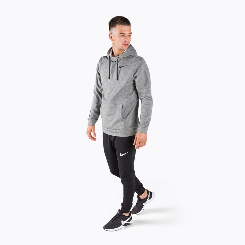 Felpa con cappuccio Nike Therma da uomo, grigio scuro, erica/nero 2