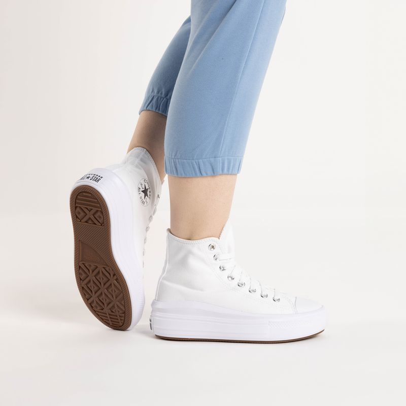 Scarpe da ginnastica Converse da donna Chuck Taylor All Star Move Platform Hi bianco/avorio naturale/nero 2