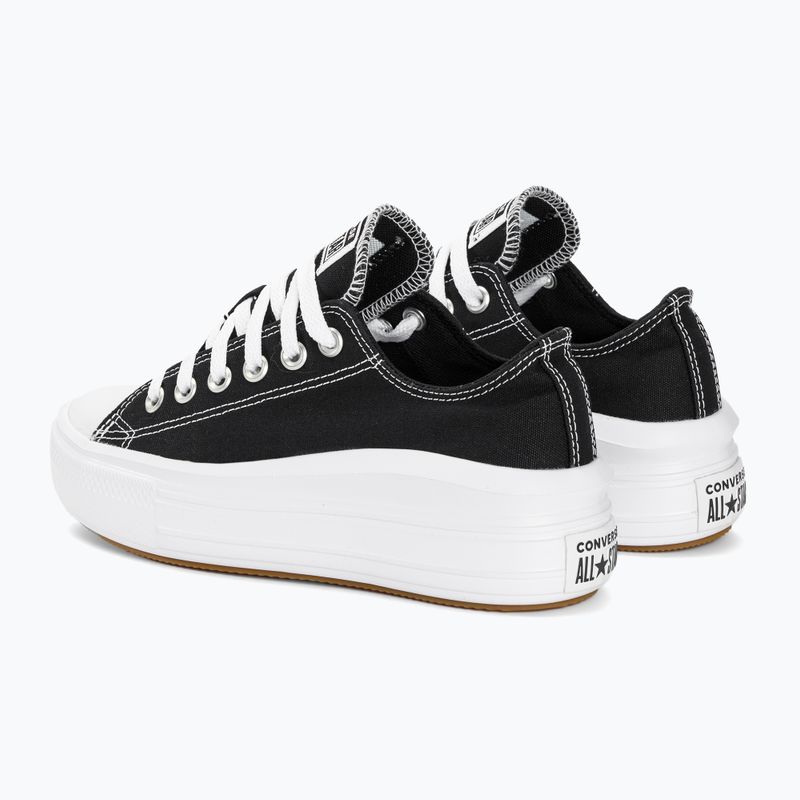 Scarpe da ginnastica da donna Converse Chuck Taylor All Star Move Canvas Platform Ox nero/bianco/bianco 3