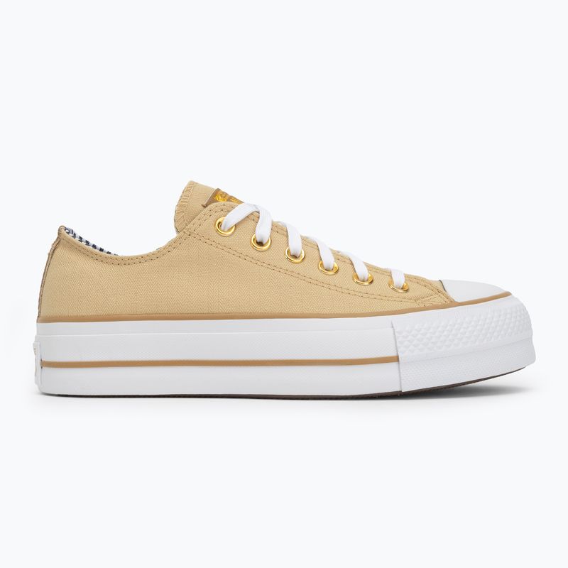 Scarpe da ginnastica Converse donna Chuck Taylor All Star Lift Platform Herringbone Stripe utility girasole/trek tan 2
