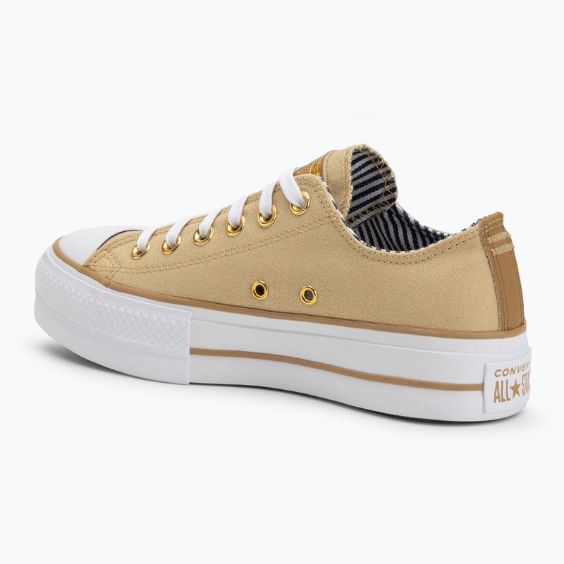 Scarpe da ginnastica Converse donna Chuck Taylor All Star Lift Platform Herringbone Stripe utility girasole/trek tan 3