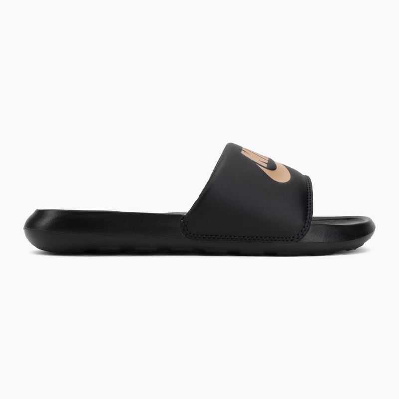 Ciabatte da donna Nike Victori One Slide black/black/metallic red bronze 2