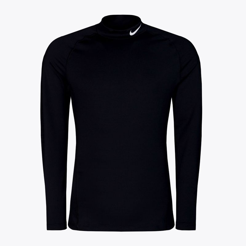 Maglia a maniche lunghe da allenamento Nike Pro Warm Mock nero/bianco da uomo