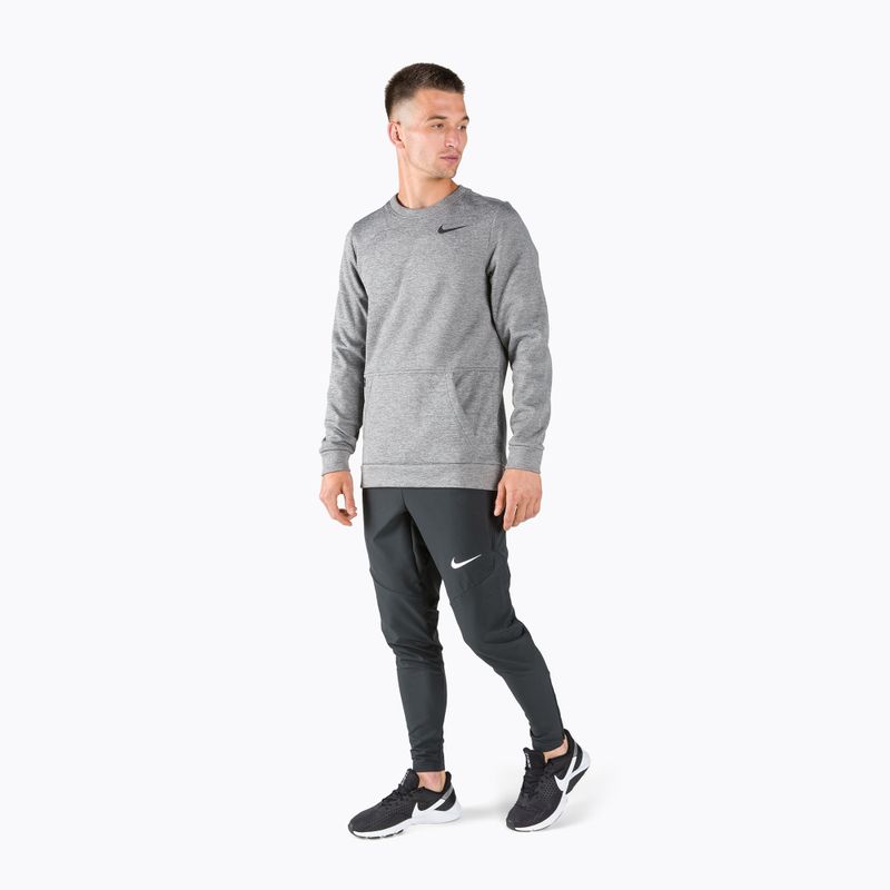 Felpa Nike Therma Crew uomo grigio scuro erica/nero 2