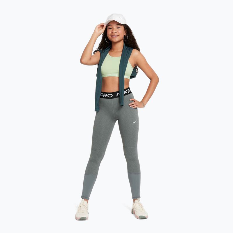 Leggings per bambini Nike Pro Dri-FIT carbon heather/white 2