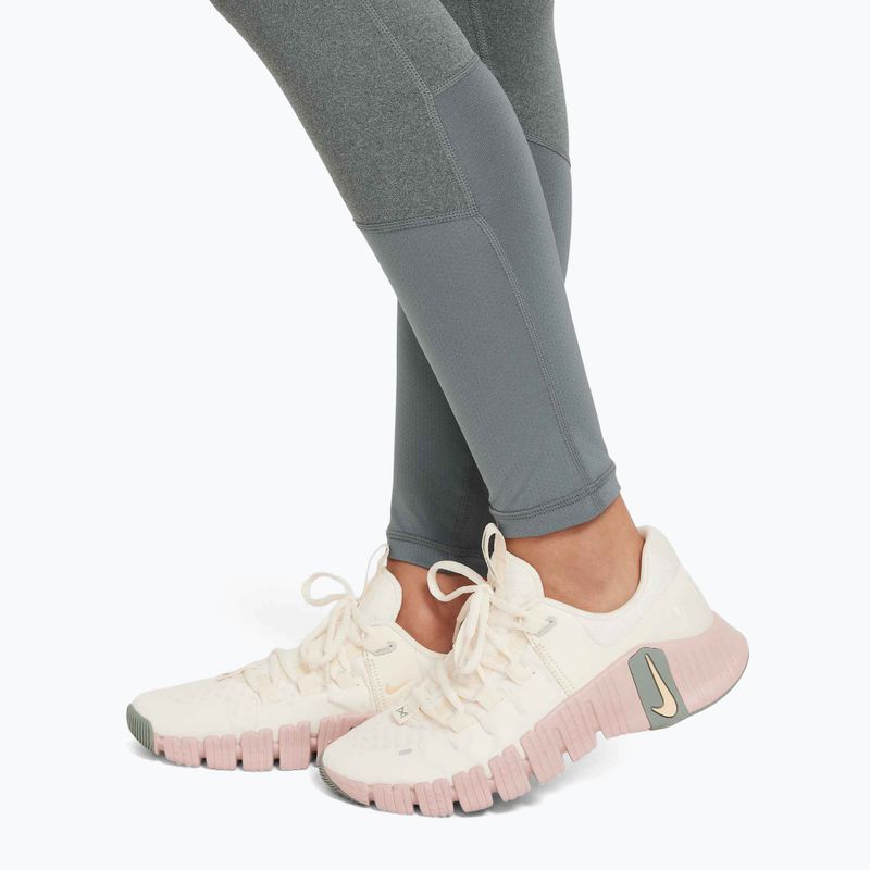 Leggings per bambini Nike Pro Dri-FIT carbon heather/white 6