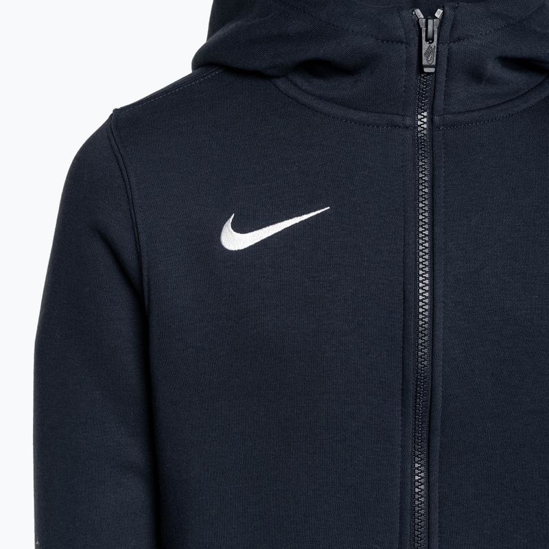 Felpa con cappuccio Nike Park 20 Full Zip da bambino, ossidiana/bianco 3