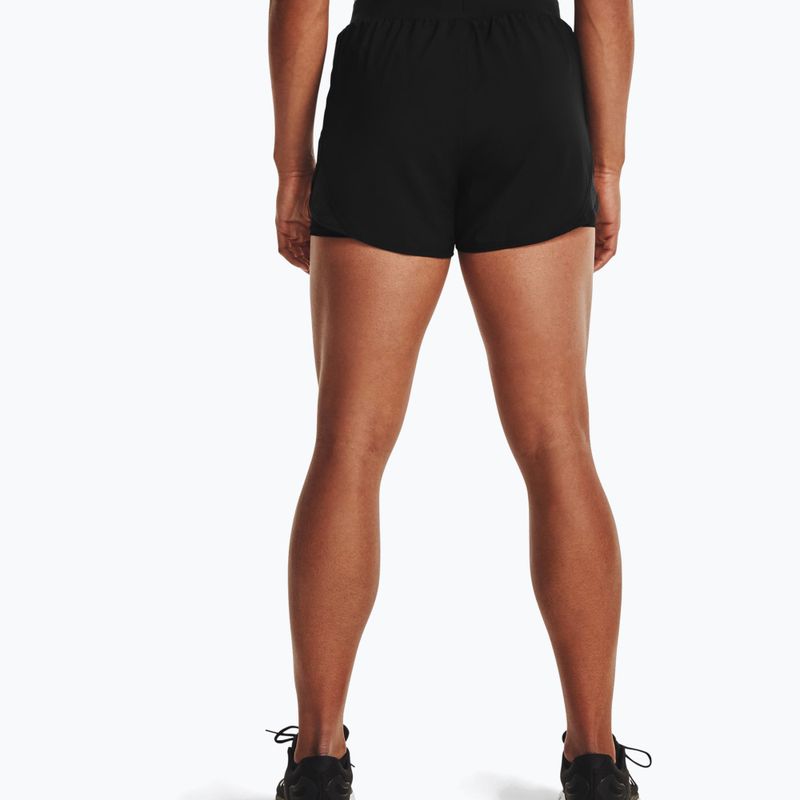 Pantaloncini da corsa Under Armour Fly By 2.0 2N1 donna nero/nero/riflettente 4