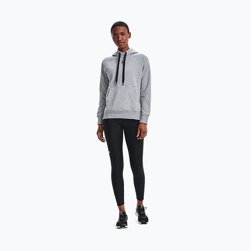 Felpa da donna Under Armour Rival Fleece Hb Hoodie steel medium heather/nero/nero 5