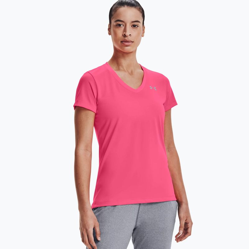 Maglietta da allenamento Under Armour Tech SSV da donna - Ceramica solida/argento metallico 3