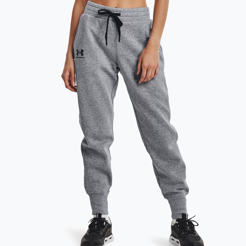 Pantaloni Under Armour Rival Fleece Joggers da donna in acciaio medio erica/nero/nero 6