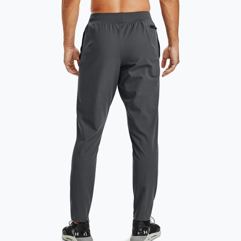 Pantaloni da allenamento Under Armour Unstoppable Tapered da uomo grigio pece/nero 2